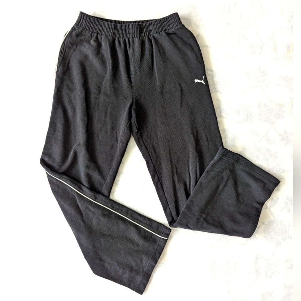 Puma cotton black sweatpant jogger for boys youth size Large